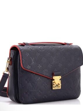 Louis Vuitton pochette Métis navy with red trim